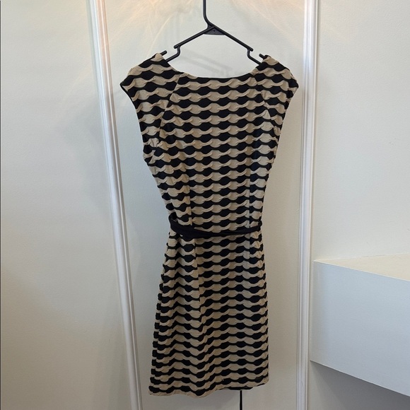 Enfocus Studio Black and Tan Patterned Mini Dress - Picture 4 of 5